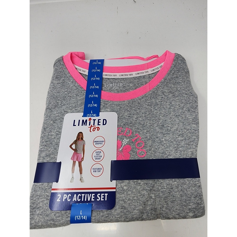 Limited‎ Too Girls Athletic 2 PC Active Set Pink Cotton Blend Casual Size Large